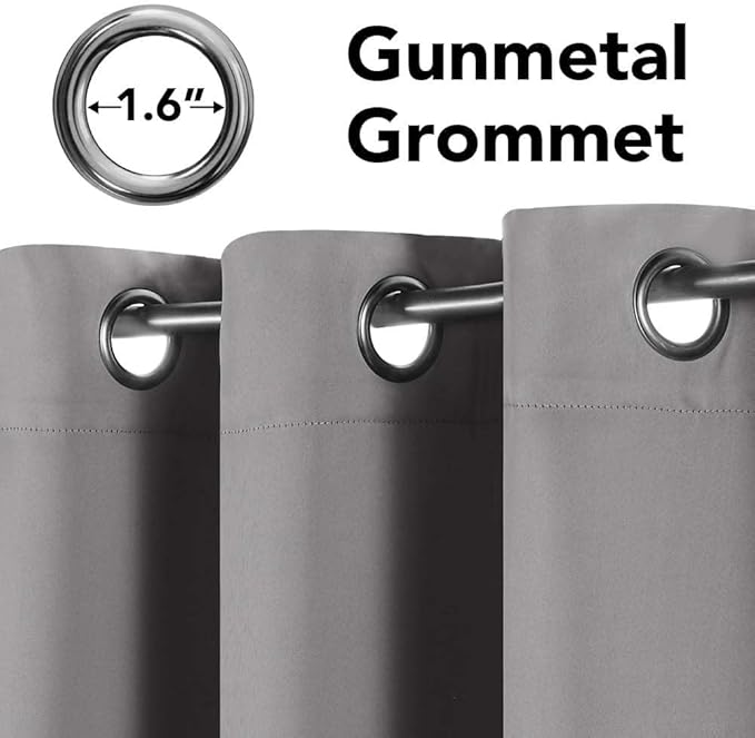 H.VERSAILTEX Blackout Curtains for Bedroom 108 Inches Length, Extra Long Thermal Insulated Grommet Curtains, Room Darkening Window Treatment Draperies/Panels for Living Room, Dove Gray, 2 Panels