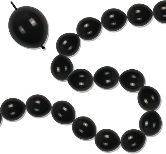 Black Quick Link Balloons, 100PCS Linking Balloons for Make Balloon Wall Balloon Arch Balloon Chains, Linkable Balloons for Wedding Birthday Baby Shower Engagement Graduation Party Decorations (6inch)