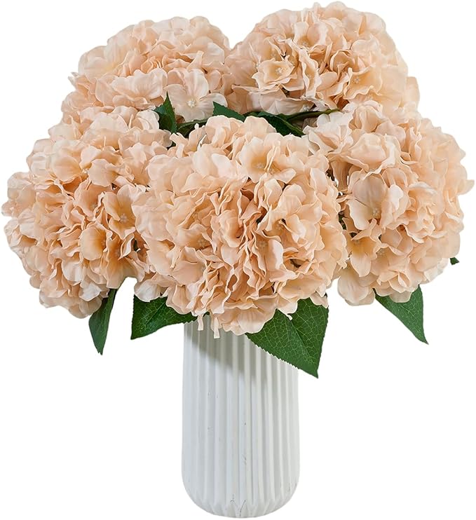 8pcs Fake Flowers Silk Hydrangea Artificial Flowers Bouquets Faux Hydrangea Stems for Home Table Centerpieces Wedding Party Decoration