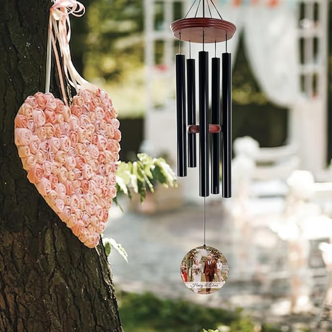 ASTARIN Personalized Wind Chimes Outdoor Deep Tone,35'' Customized Memorial WindChimes for Loss of Loved One,Melody Wind Chime Unique as Sympathy Gift,Home Décor for Garden