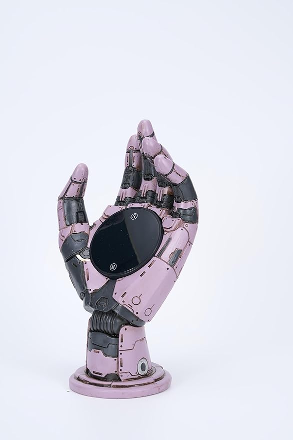 Cyberpunk Mechanical Hand Digital Alarm Clock, Steampunk Resin Statue, Desk Decor