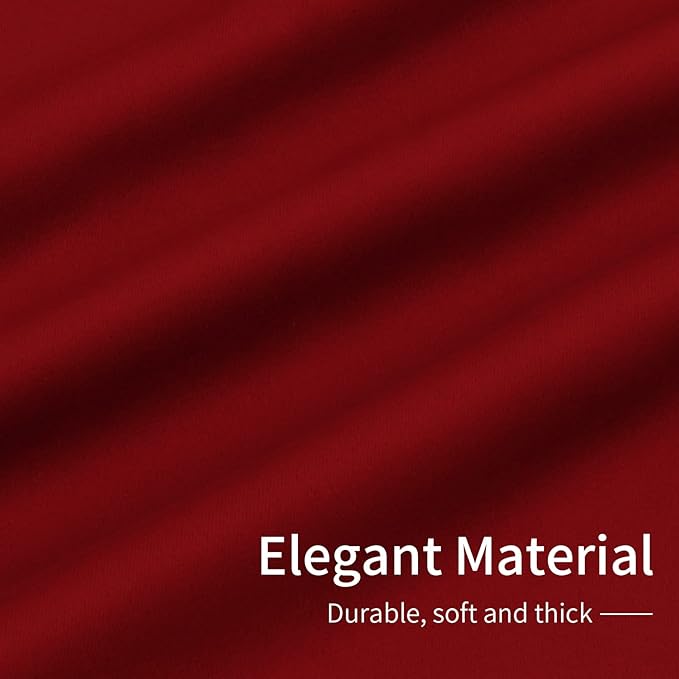 Easy-Going Blackout Curtains for Bedroom, Solid Thermal Insulated Grommet and Noise Reduction Window Drapes, Room Darkening Curtains for Living Room, 2 Panels (42x54 in, Christmas Red)