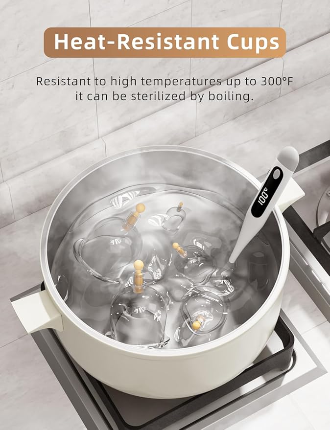 Cupping kit for Massage Therapy, Profession Cupping Set with Electric Cupping Guasha Pump, Cupping Therapy set with 18pcs High Temp and High Pressure resistant Vacuum Suction Cups for Cellulite