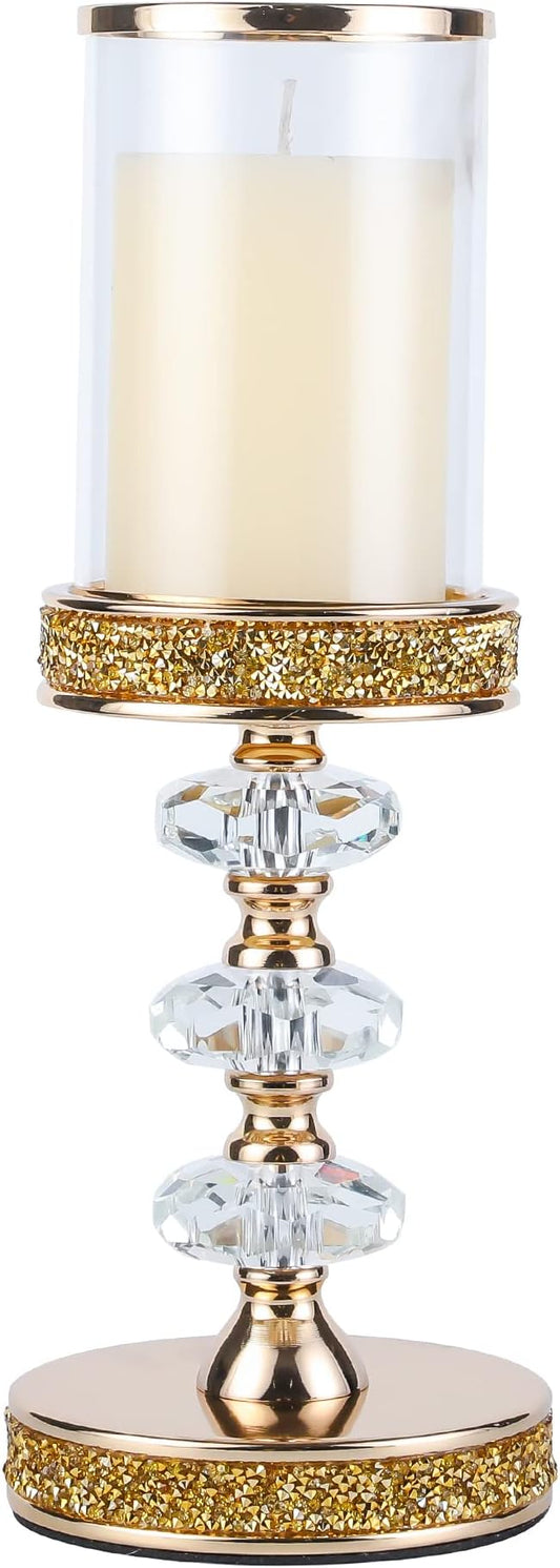 Candle Holder, Pillar Candle Holders, Crystal Candlesticks Holder for Wedding, Parties, Events, Chirstmas,Home Decor, Table Centerpieces CH028D (L)