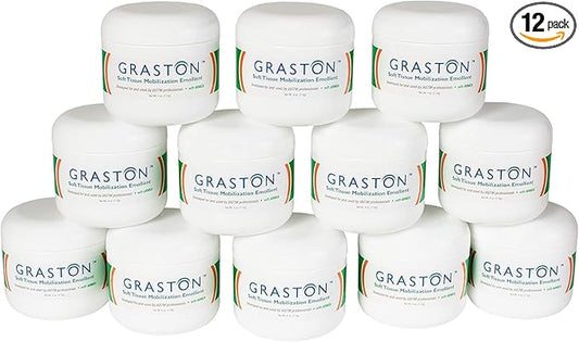Graston Technique Arnica Soft Tissue Emollient - 4oz Jar Pro-Grade Therapy Cream for IASTM, Massage, Relief, and Recovery, 12-Pack