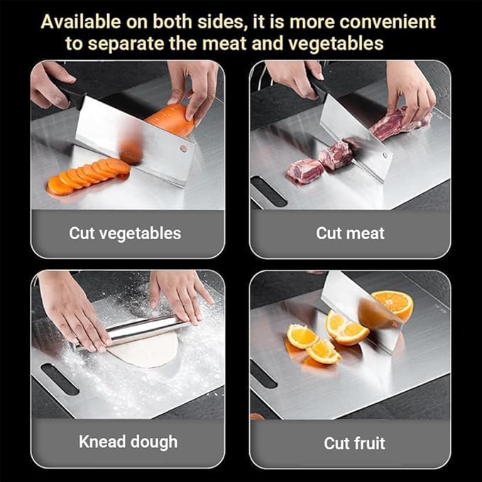 Titanium Cutting Board, 100% Pure Titanium Cutting Boards for Kitchen, Double Sided Food-Grade Chopping Board - Dishwasher Safe Easy to Clean (14"L x 10"W)