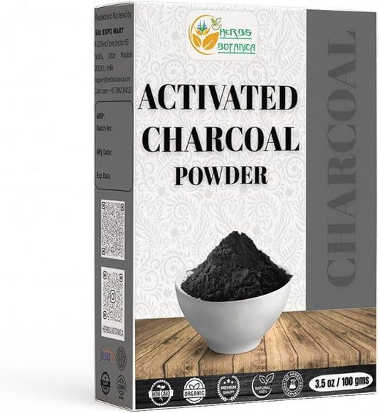Activated Charcoal Powder 100% Food Grade, Natural Detoxifier for Teeth Whitening, Digestive Health, Face Masks, DIY Skincare, Detox Drinks & Bug Bite Relief 3.5 oz Pack