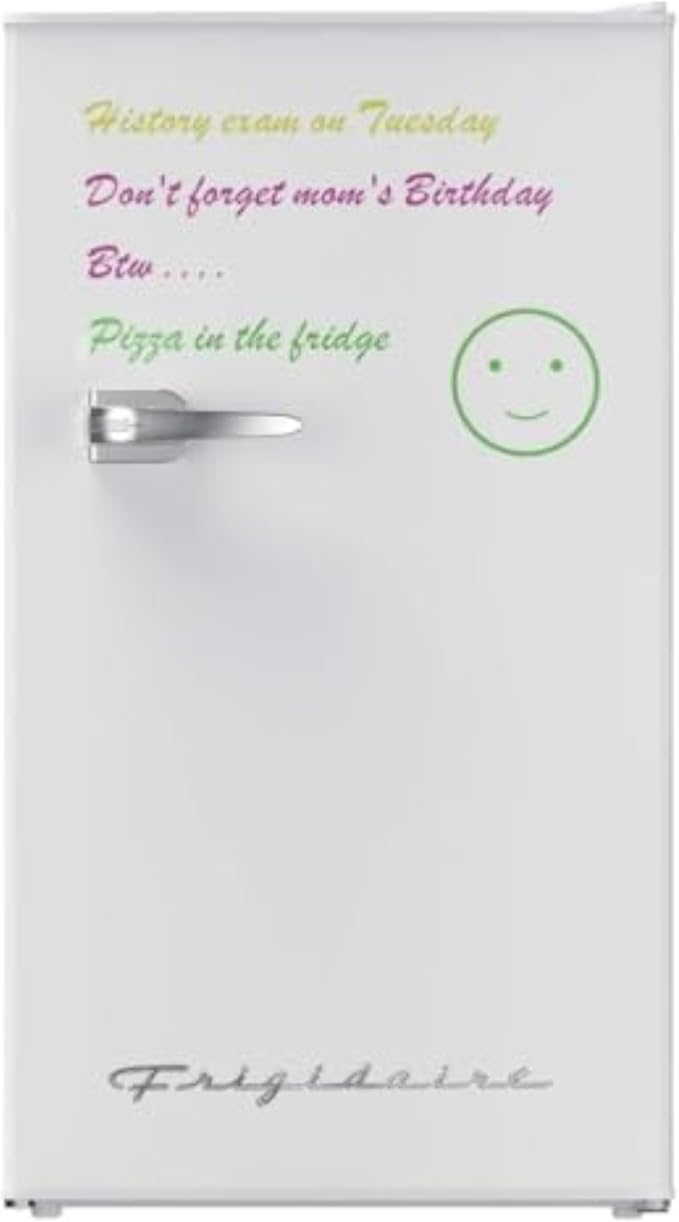 Frigidaire EFR331-WHITE 3.2 Cu ft Eraser Board Mini Compact Dorm Fridge (White)