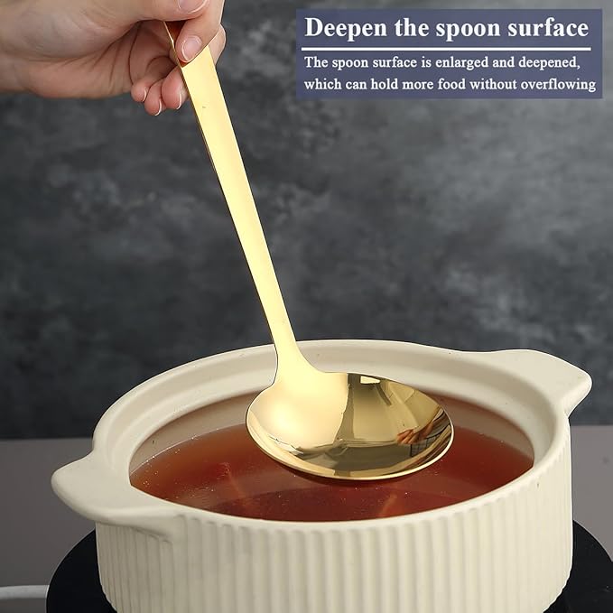 Evanda Gold Kitchen Utensils Set 6pcs, Titanium Plating Stainless Steel Cooking Utensils Set, Heavy Duty Kitchen Tools Spatulas Set, Home Essentials Kitchen Gadgets Accessories