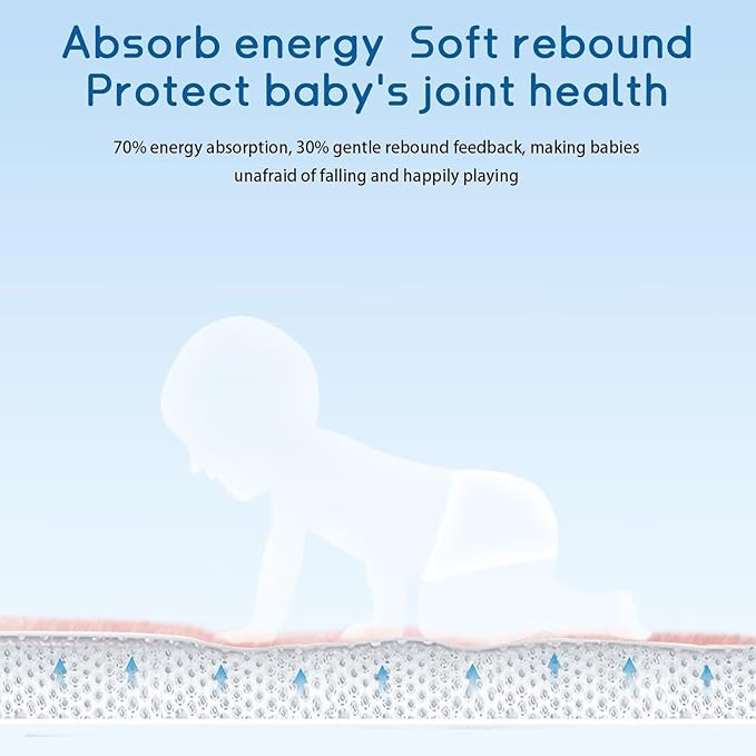 Baby Play Mat for Floor Tummy Time Mat Nursery Rug Muscle Mat Area Rug Playroom Rug Tatami Mat 6'7"x4'11" Memory Foam 1.3" Thick Crawling Mat for Babies,Toddlers, Infants, Kids,Floor Mat(Pink)