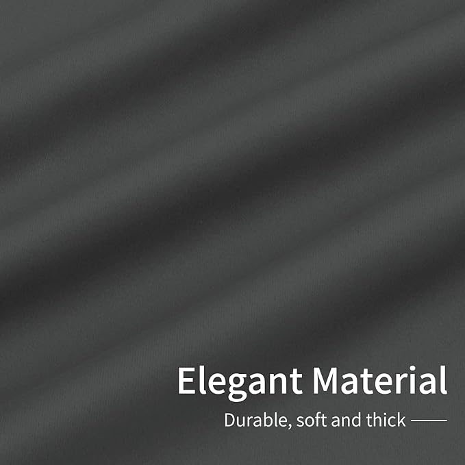 Easy-Going Blackout Curtains for Bedroom, Solid Thermal Insulated Grommet and Noise Reduction Window Drapes, Room Darkening Curtains for Living Room, 2 Panels (34x84 in, Gray)