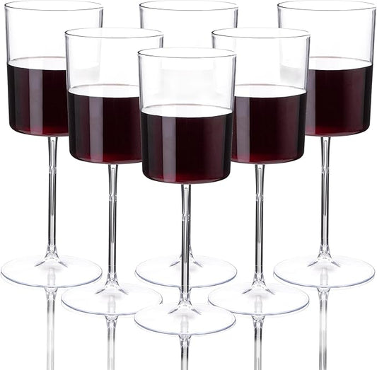 Ciaell 12 Pack Clear Plastic Wine Glasses - 14Oz Plastic Wine Glasses with Stem - Disposable Stemmed Wine Glass for Parties & Weddings & Outdoor