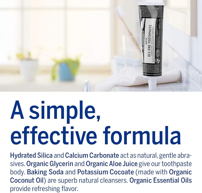 Dr. Bronner’s - All-One Toothpaste (Anise, 5 Ounce, 3-Pack) - 70% Organic Ingredients, Natural and Effective, Fluoride-Free, SLS-Free, Helps Freshen Breath, Reduce Plaque, Whiten Teeth, Vegan