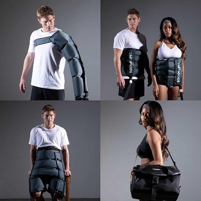 DOCTOR LIFE LX9max Full Body (A) - Sequential Air Compression Recovery System : Device + Legs (2XL) + Arm + Waist + Bag (FSA-HSA Approved)