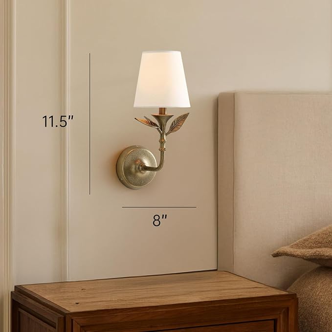 Antique Brass Forged Wall Light - Golden Farmhouse Wall Sconces for Living Room, Vintage Mordern Wall Light Fixture for Bedroom, Kitchen, Bathroom