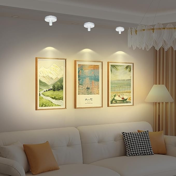 Cordless Spotlight Battery Powered, LED Accent Lighting with Remote and Timer, Display Puck Lights, Stick Uplight for Tree Portrait Gallery Picture Dartboard Painting Art Photo Plant