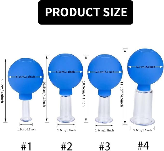 Facial Cupping Therapy Set Plastics, Eye Face Vacuum Massage Anti Cellulite Cup - Silicone, for Beauty Body Cup Lymphatic Fascia Massager