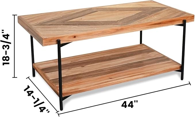 CONSDAN StoneCreek 4 Pieces Fir Living Room Table Set, Solid Fir Wood, Includes 65 inch TV Stand, Coffee Table& Two End Tables