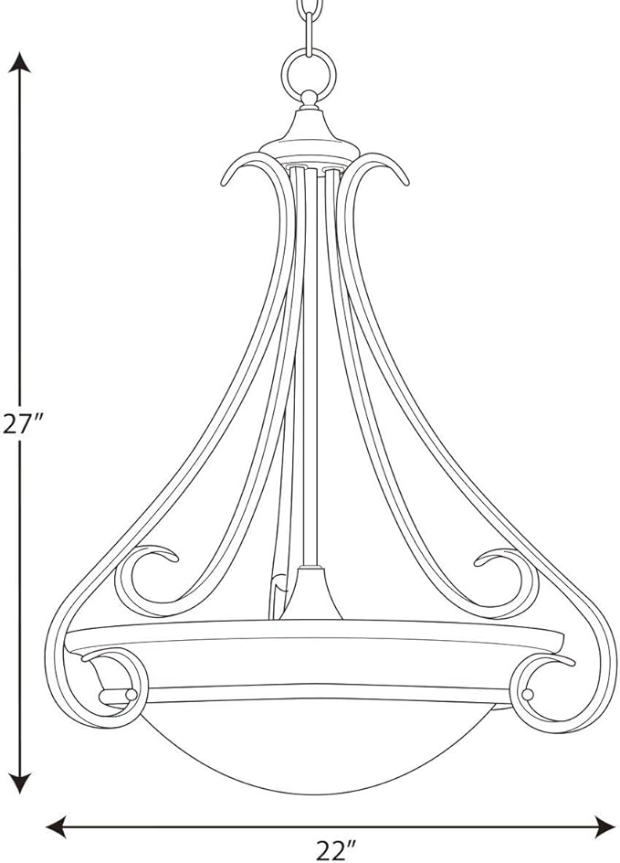 Progress Lighting 3-Light Tea Stained Glass Transitional Inverted Pendant Light, Torino Collection, Indoor, P3847-77, Forged Bronze