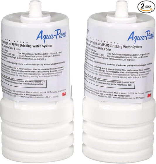 3M Aqua-Pure Under Sink Replacement Water Filter Cartridge AP217, for use in AP200 System (2-pack)