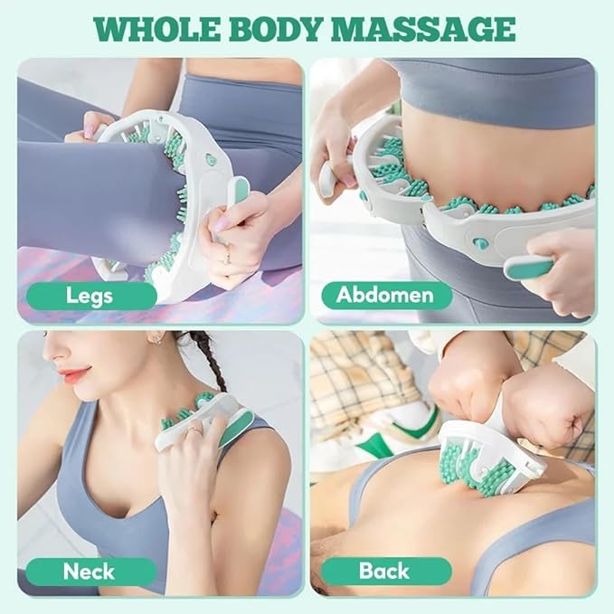 Cellulite Roller for Legs and Arms 2025 New, with Two Removable Handle Design, 360° Anti-Celluliteleg Roller Cellulite Fascia Massage Roller, Deep Tissue Massage Tool for Fat Deposits Reduction Green