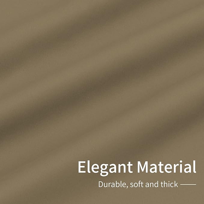 Easy-Going Blackout Curtains for Bedroom, Solid Thermal Insulated Grommet and Noise Reduction Window Drapes, Room Darkening Curtains for Living Room, 2 Panels(42x72 in, Tan)