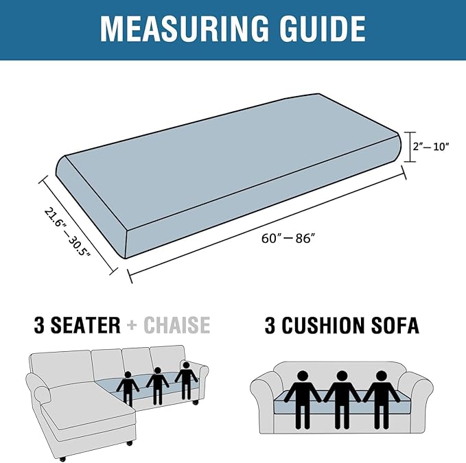 H.VERSAILTEX Super Stretch Individual Seat Cushion Covers Sofa Covers Couch Cushion Covers Slipcover Sets Thick Jacquard Textured Twill Fabric (1 Piece Sofa Cushion Cover, Olive)