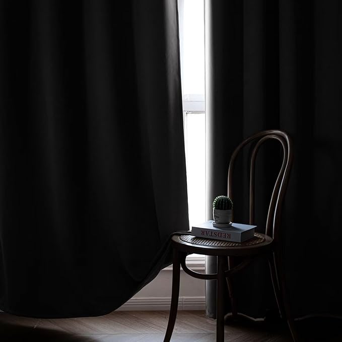 Blackout Curtains Custom Size for Bedroom 1 Panel, Thermal Insulated Blackout Curtains, Solid Grommet Privacy Room Darkening Drapes for Living Room Window (Customsize, Light Grey)