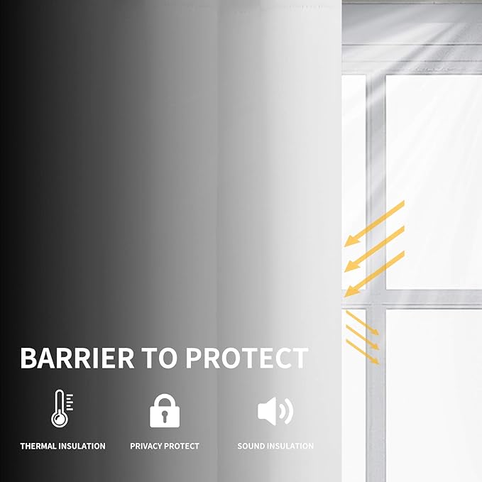 Easy-Going Blackout Curtains for Bedroom, Solid Thermal Insulated Grommet and Noise Reduction Window Drapes, Room Darkening Curtains for Living Room, 2 Panels (52x46 in,White)