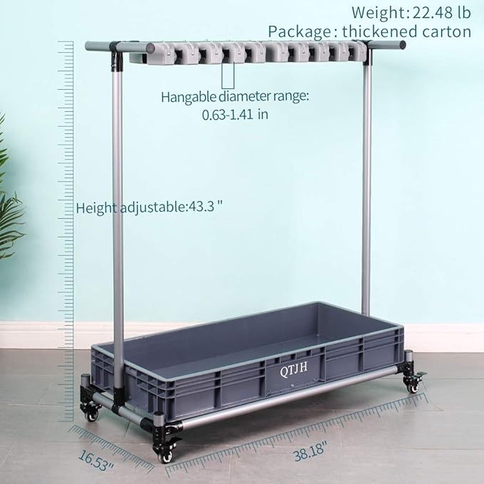 broom and mop holder put wet mops movable Commercial mop rack cleaning tool cart storage for garden garage organizer mop drain rack