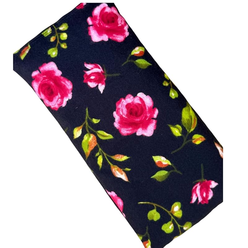 Large Microwave Heating Pad with Flax Seed, Scented or Unscented, Good For Back Pain or Cramps, Moist Heat Therapy or Ice Pack, Microwavable Bean Bag, 6" x 12" (Roses, Lavender)