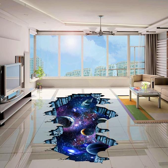Quanhaigou Galaxy Wall Sticker,Space Wall Decal,Planet Wallpaper Decoration Decor