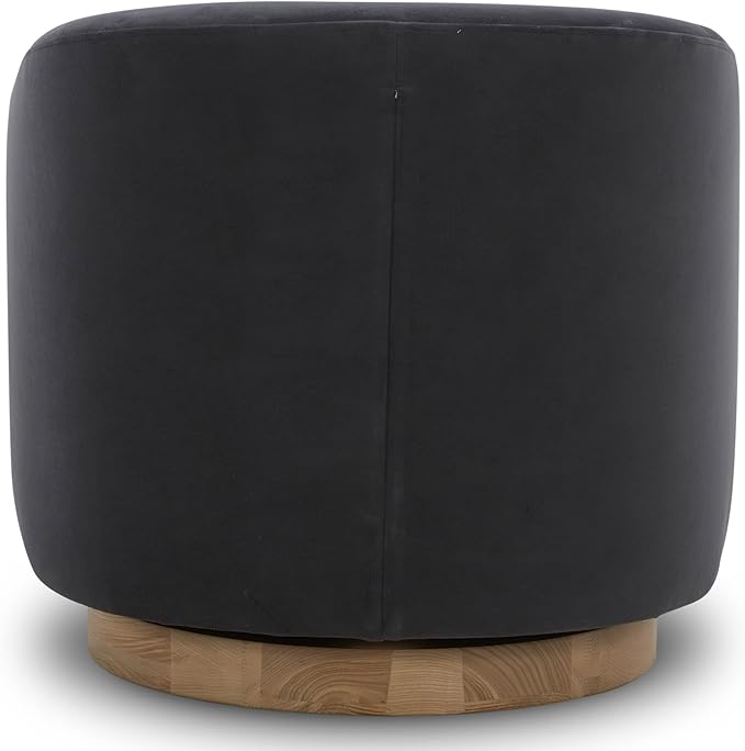 CHITA Swivel Accent Chair, FSC Certified Upholstered Velvet Barrel Chair for Living Room, Fully Assembled, Grey
