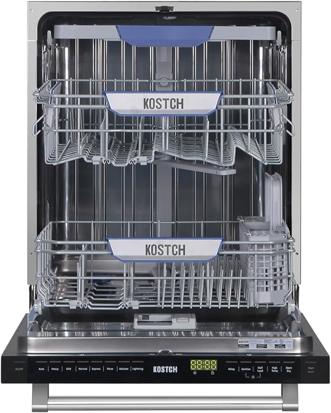 Large Capacity 24 inch Top Control Built-In Dishwasher with Third Rack – ENERGY STAR Certified, 47-dBA Ultra-Quiet, Stainless Steel (Black)