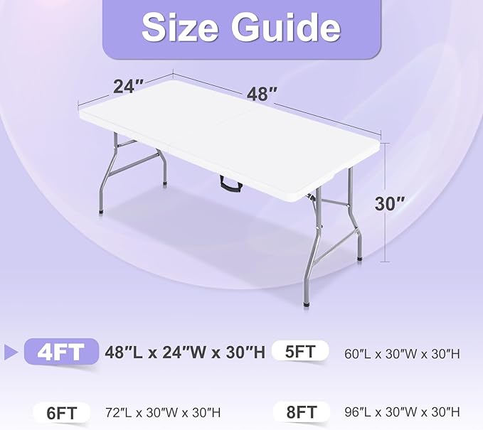 ABCCANOPY 4 FT Black Spandex Table Cover Stretch Fitted Wrinkle Resistant Tablecloth Reuse for Rectangular Folding Table Patry Event Wedding Banquet Protector