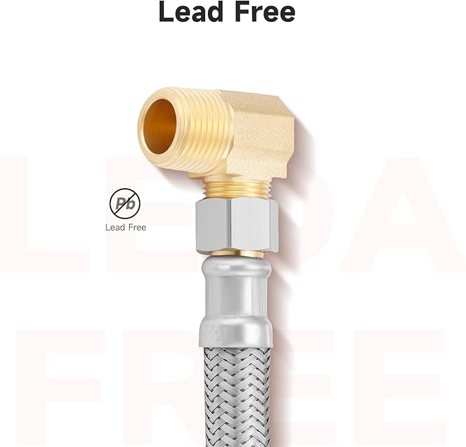 Roastove Universal Dishwasher Installation Kit,6 Ft Stainless Steel Dishwasher Hose,Burst Proof Water Supply Line with 3/8" Compression Connections,With a 6 feet drain hose and a clamp, one set