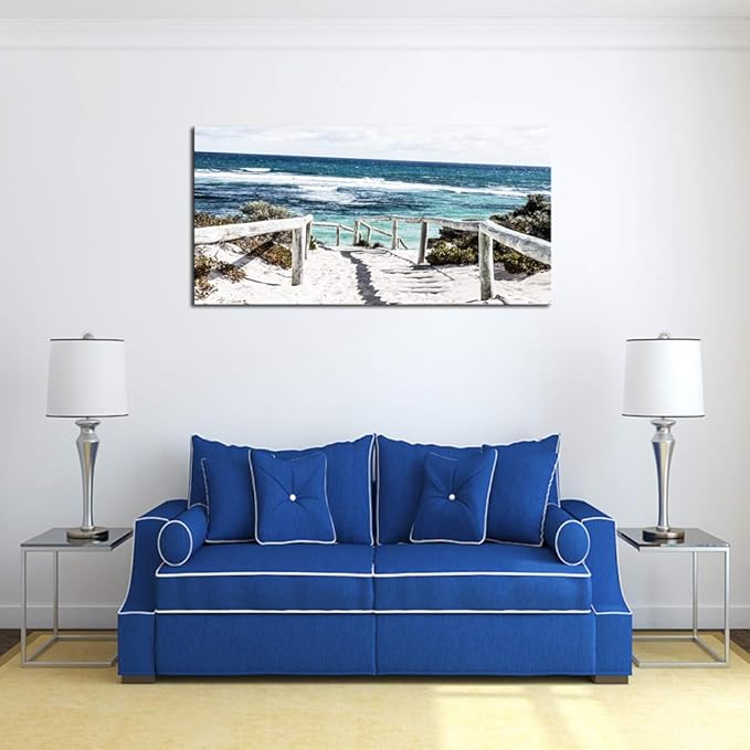 DZL Art S74275 Rottnest Island Beach Seascape Painting Sea Nature Pictures Wall Art Canvas Prints Painting Ready to Hang for Living Room Bedroom Decor Office Wall Decor Home Decoration