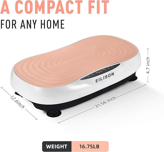 EILISON Glory Vibration Plate Exercise Machine - Whole Body Workout Vibration Fitness Platform Equipment for Home & Travel Workout, Weight Loss, Toning & Wellness