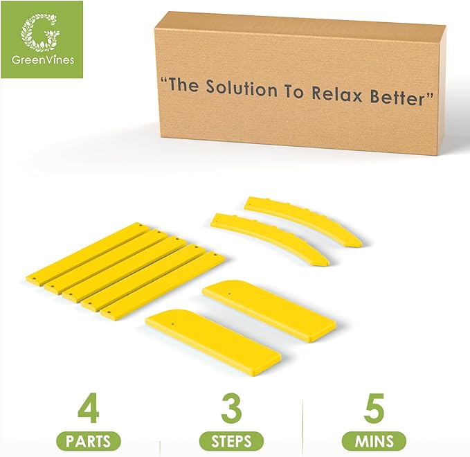 GREENVINES Adirondack-Ottoman | HDPE Plastic | Outdoor Footrest | All Weather | Foot Rest | Foot Stool | Yellow | for Adirondack Chair | for Patio Backyard Pool