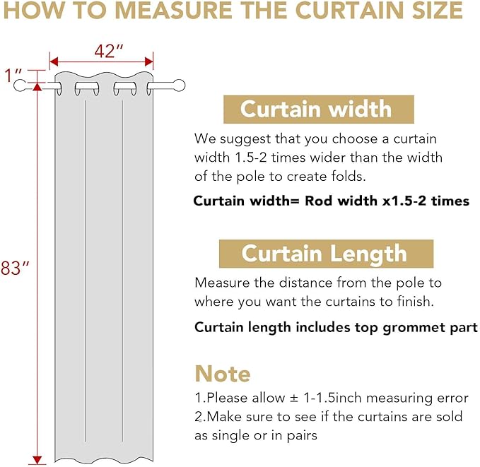 H.VERSAILTEX Blackout Curtains for Bedroom Thermal Insulated Room Darkening Living Room Curtains 84 Inch Long Grommet Privacy Protection Window Curtain Panels/Drapes for Nursery, 2 Panels, Rust