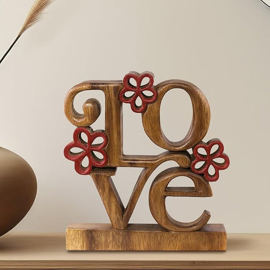Decozen Gifts for Mom - Wooden Love Letters Sculpture - Mother's Day Birthday Gifts, Home, Office, Living Room, Shelf, Fireplace, Farmhouse, Tabletop, Boho and Mantle Decor - Mothers Day Decorations