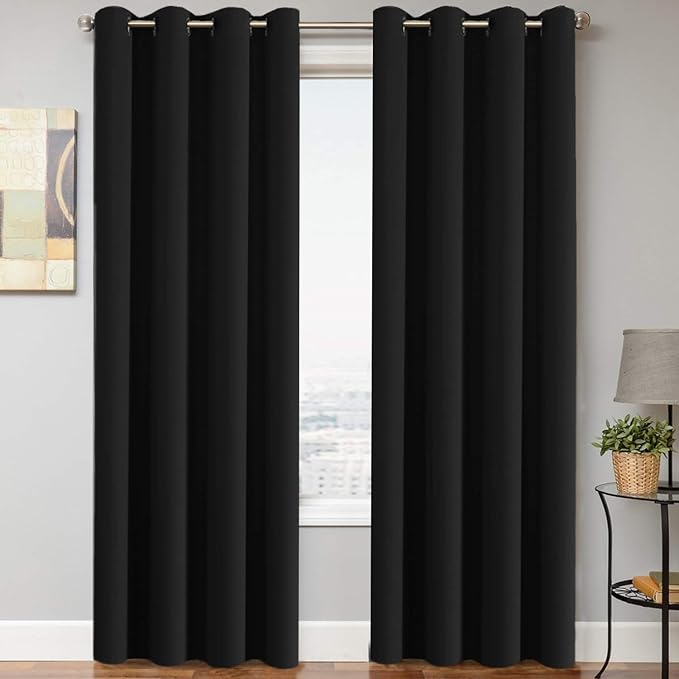 H.VERSAILTEX 100% Blackout Curtains - 84 Inch Long Thermal Insulated Curtains & Drapes With Grommet for Bedroom, Living Room, Bathroom