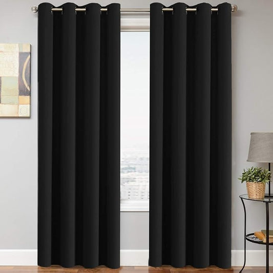 H.VERSAILTEX 100% Blackout Curtains - 84 Inch Long Thermal Insulated Curtains & Drapes With Grommet for Bedroom, Living Room, Bathroom