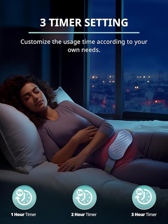Slimpal Heating Pad for Period Cramps, Portable Heating Pad for Menstrual Relief, Electric Cordless Heating Belt for Back, Belly, Waist, Stomach, Wearable Heat Belt Gifts for Her Women Girl, Black