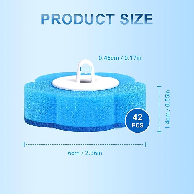 42 PCS Disposable Toilet Bowl Brush Refills, Disposable Toilet Brush Heads, Toilet Wand Disposable Refill Heads, Disposable Replacement Head (42Pcs Replacement Heads)