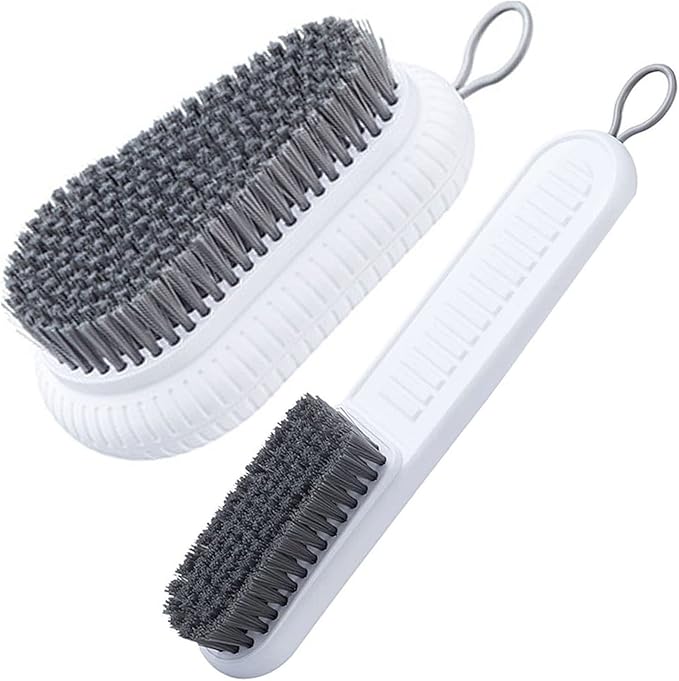Cleaning Brush Soft Bristle Brush Laundry Scrub Brush Clothes Underwear Shoes Scrubbing Brush, Easy to Grip Household Cleaning Brushes Tool for Countertops Bathtubs (White)