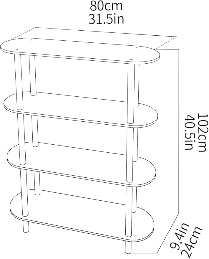Clear Bookshelf, Acrylic Bookcase with Open Book Shelf Console Table for Entryway Office Living Room Bedroom (4 Tier Clear)
