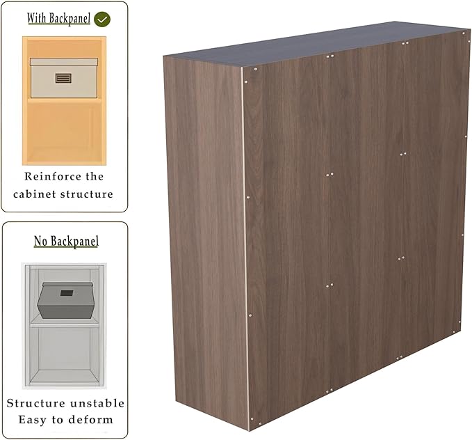 9-Cube Storage Shelf Bookcase - Wooden 3-Tier Floor Standing Open Bookshelf for Home and Office, Cuby Orgainzer, Walnut