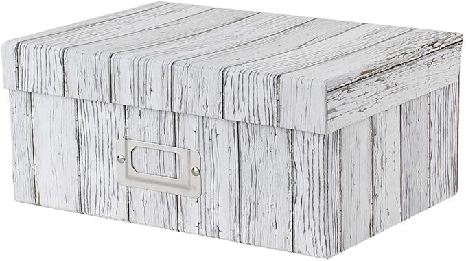 Briful Photo Boxes Storage, Storage Boxes with Lids 4 in 1 Set Water-Proof Storage Box Sets with Handles Decorative Multiple Size Storage Bins with Lids for Clothes/Shoes/Office/Cosmetic/Books