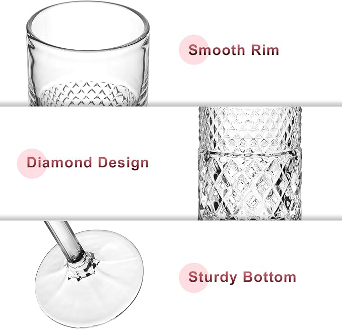 Champagne Flutes Set of 6, 7oz Square Champagne Glasses, Lead-Free Crystal Champagne Flute Glass, Unique Gift for Birthday, Wedding, Anniversary